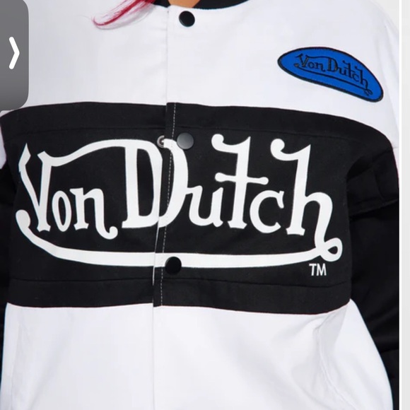 Von Dutch Women's Black and White Bomber Jacket - Picture 5 of 5